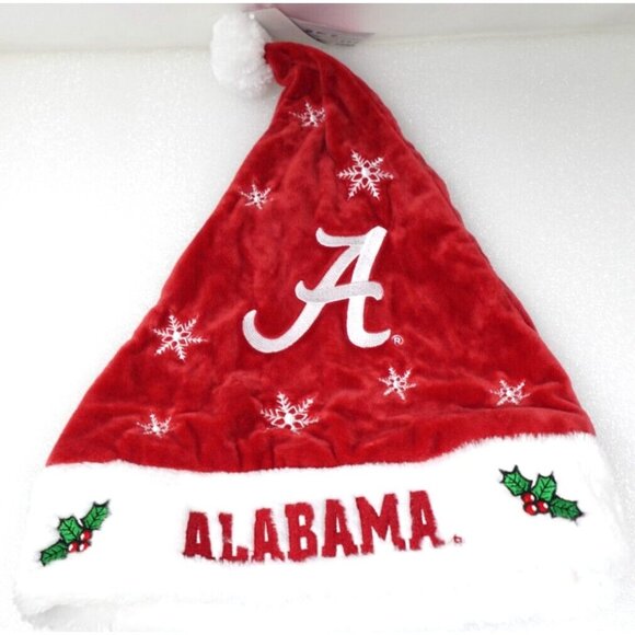 Alabama Crimson Tide Santa Hat Team Logo Holiday Plush NEW Christmas - Picture 2 of 5